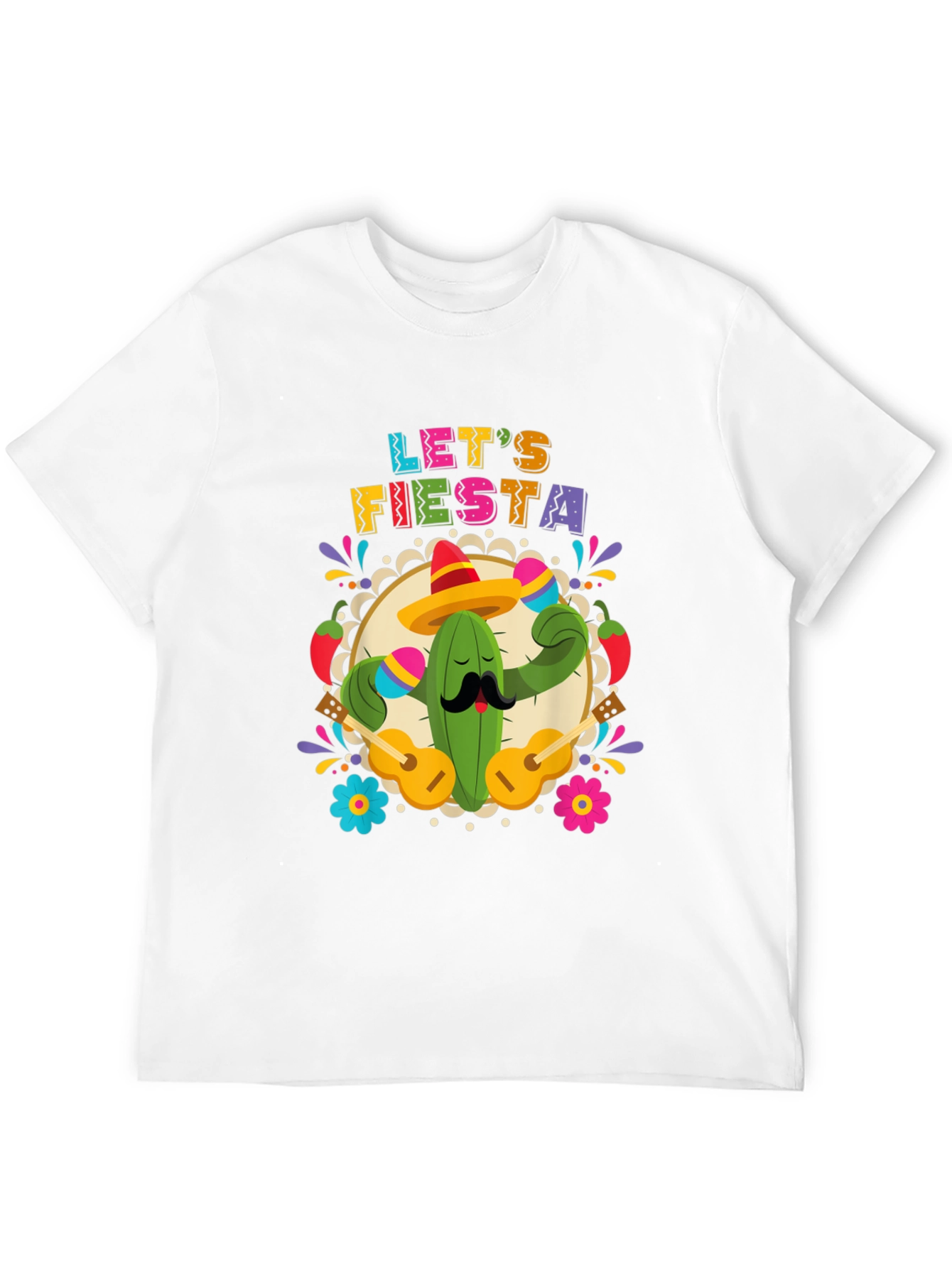 Lets Fiesta Cactus T-Shirt - Mens Black Tee
