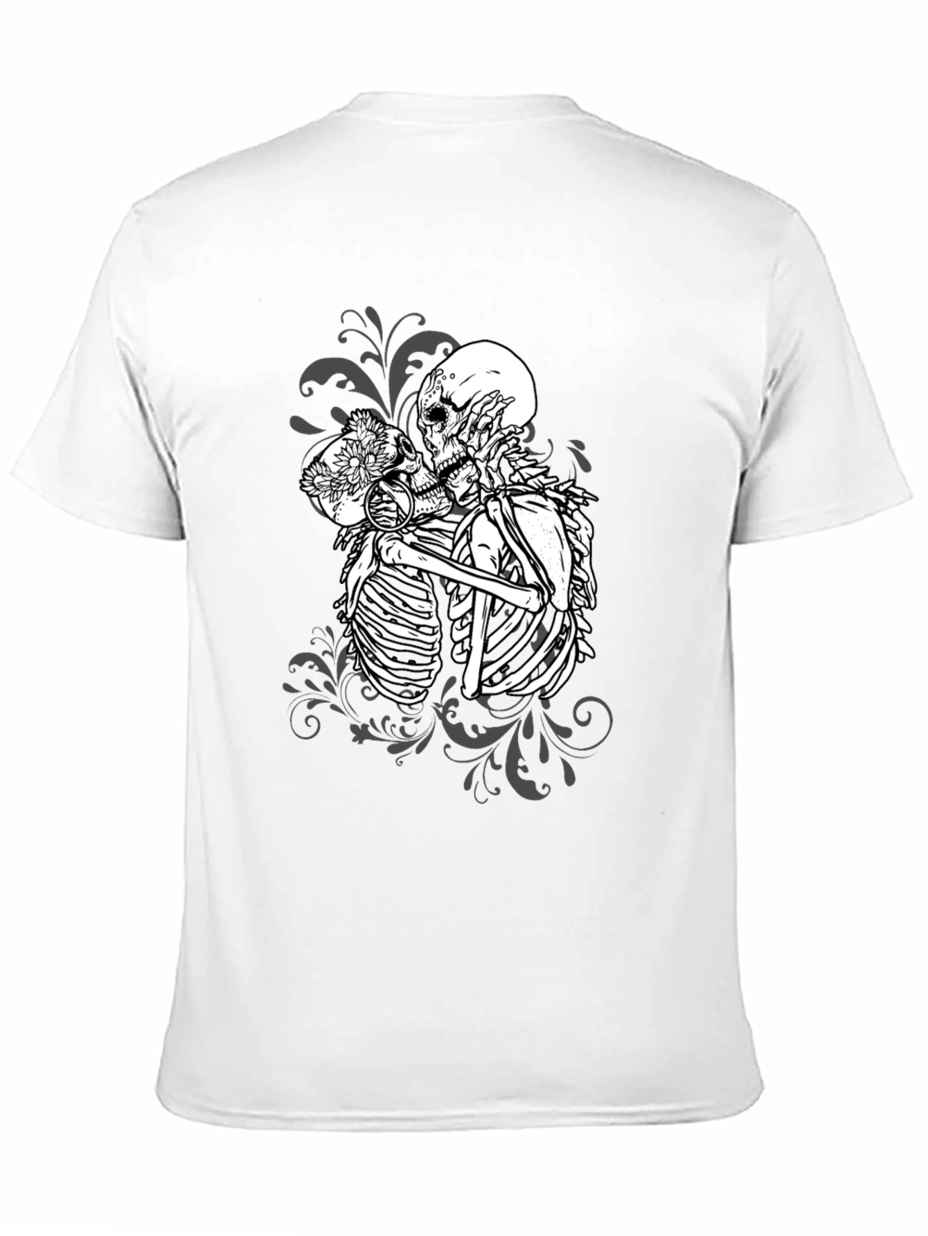 Kissing Skeletons Graphic Tee - Gothic Romance T-Shirt