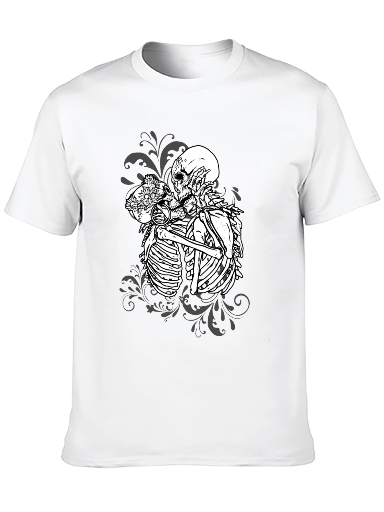 Kissing Skeletons Graphic Tee - Gothic Romance T-Shirt