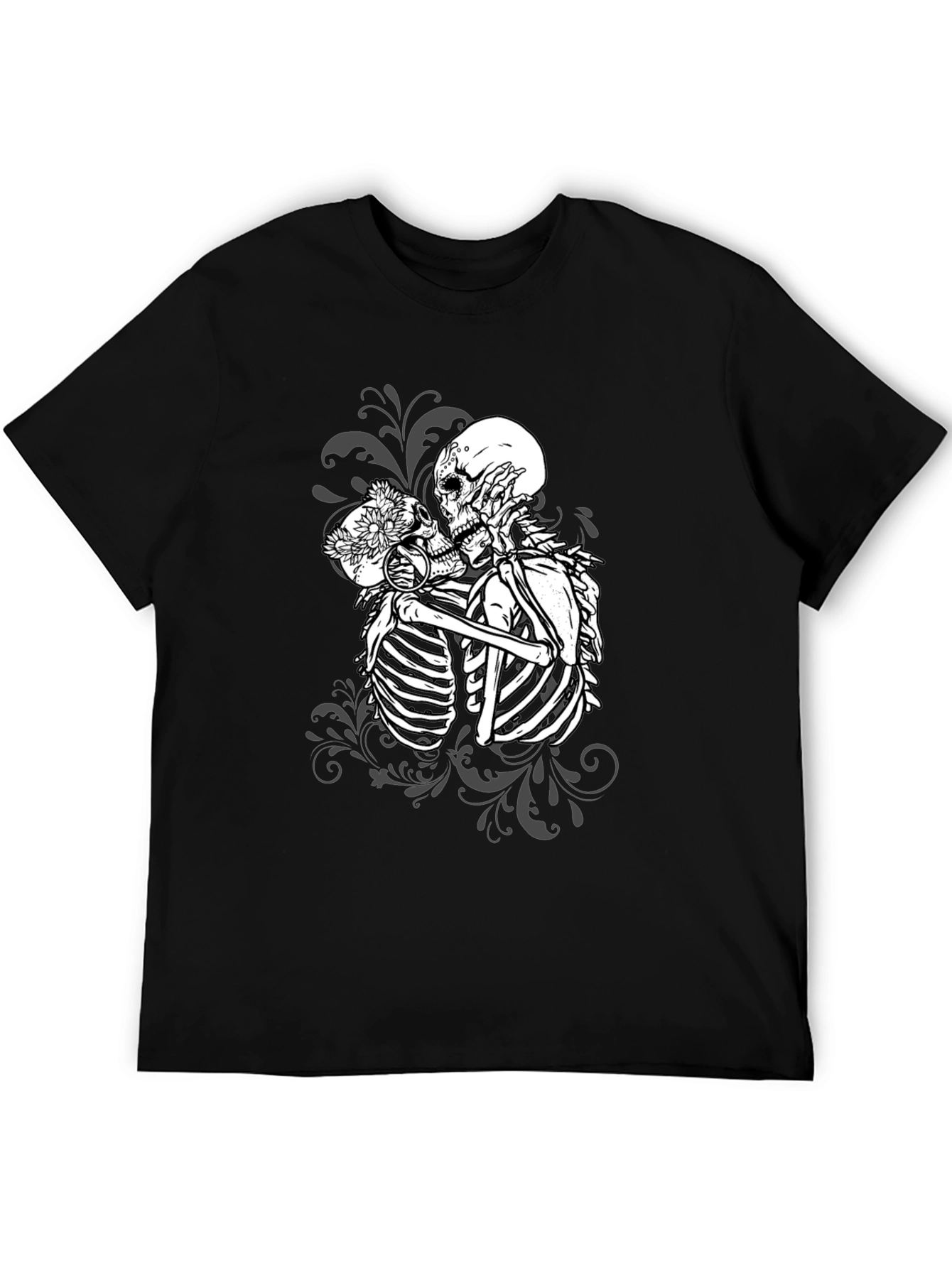 Kissing Skeletons Graphic Tee - Gothic Romance T-Shirt
