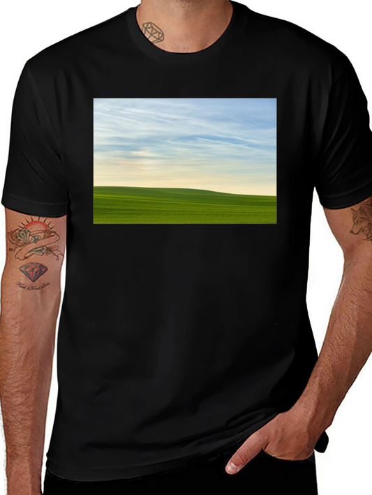 Green Field Horizon Graphic Tee