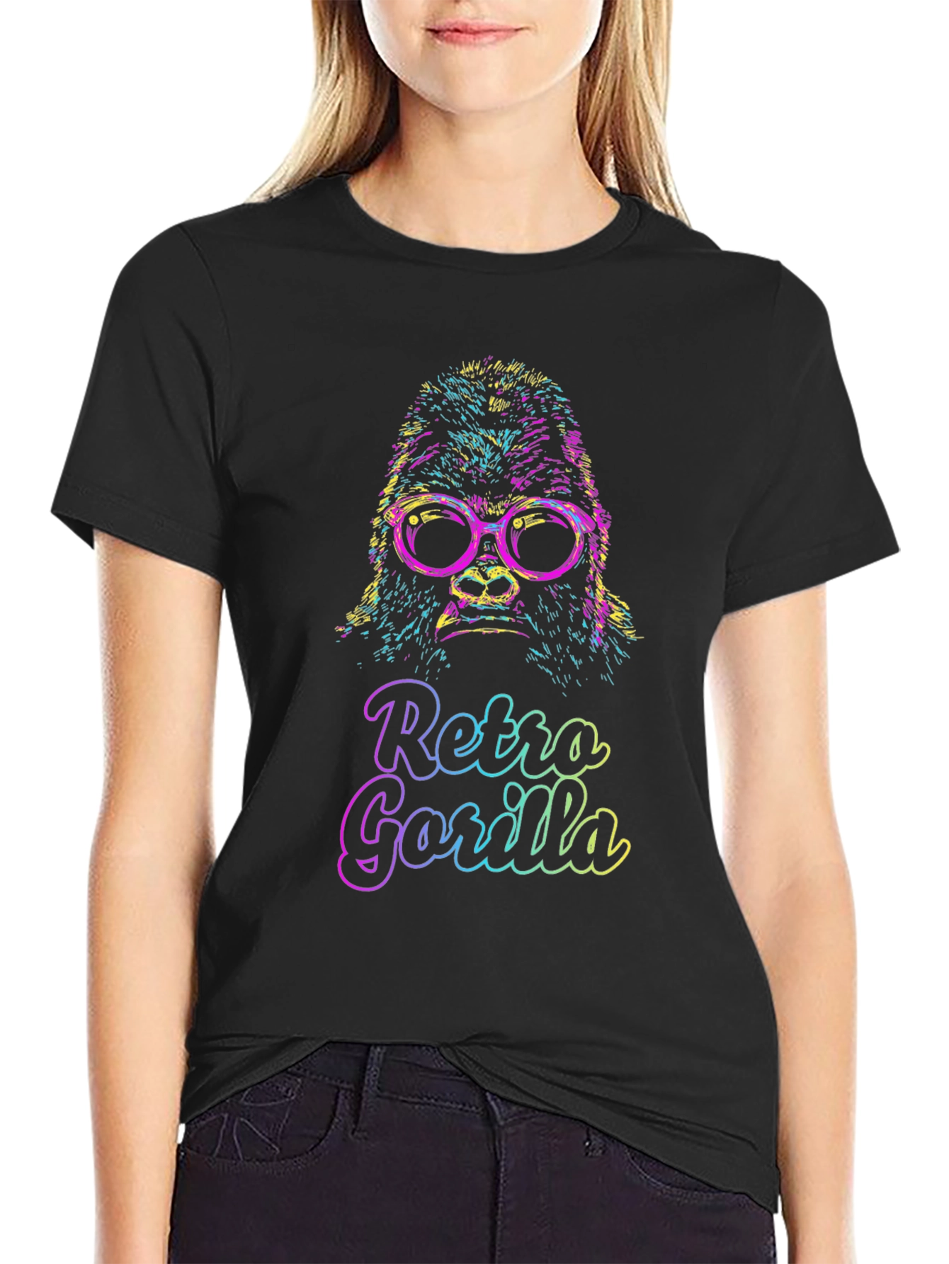 Retro Gorilla Graphic T-Shirt - Mens Casual Tee