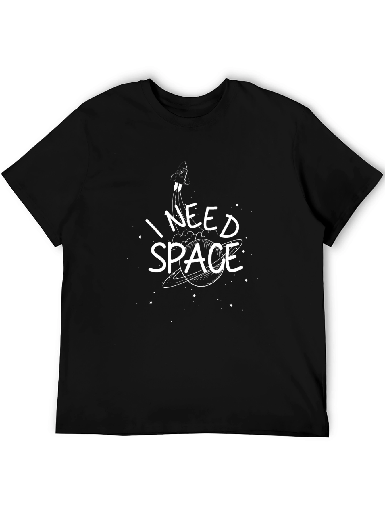 I Need Space Graphic Tee - Black Cotton T-Shirt