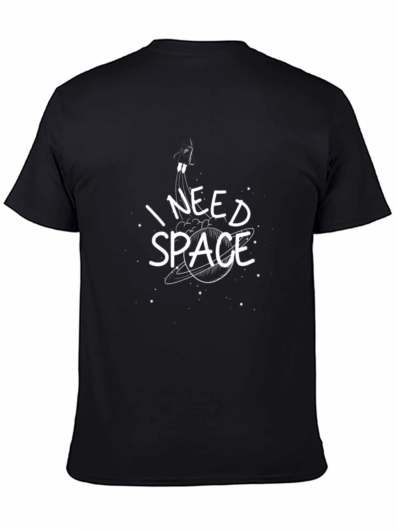 I Need Space Graphic Tee - Black Cotton T-Shirt