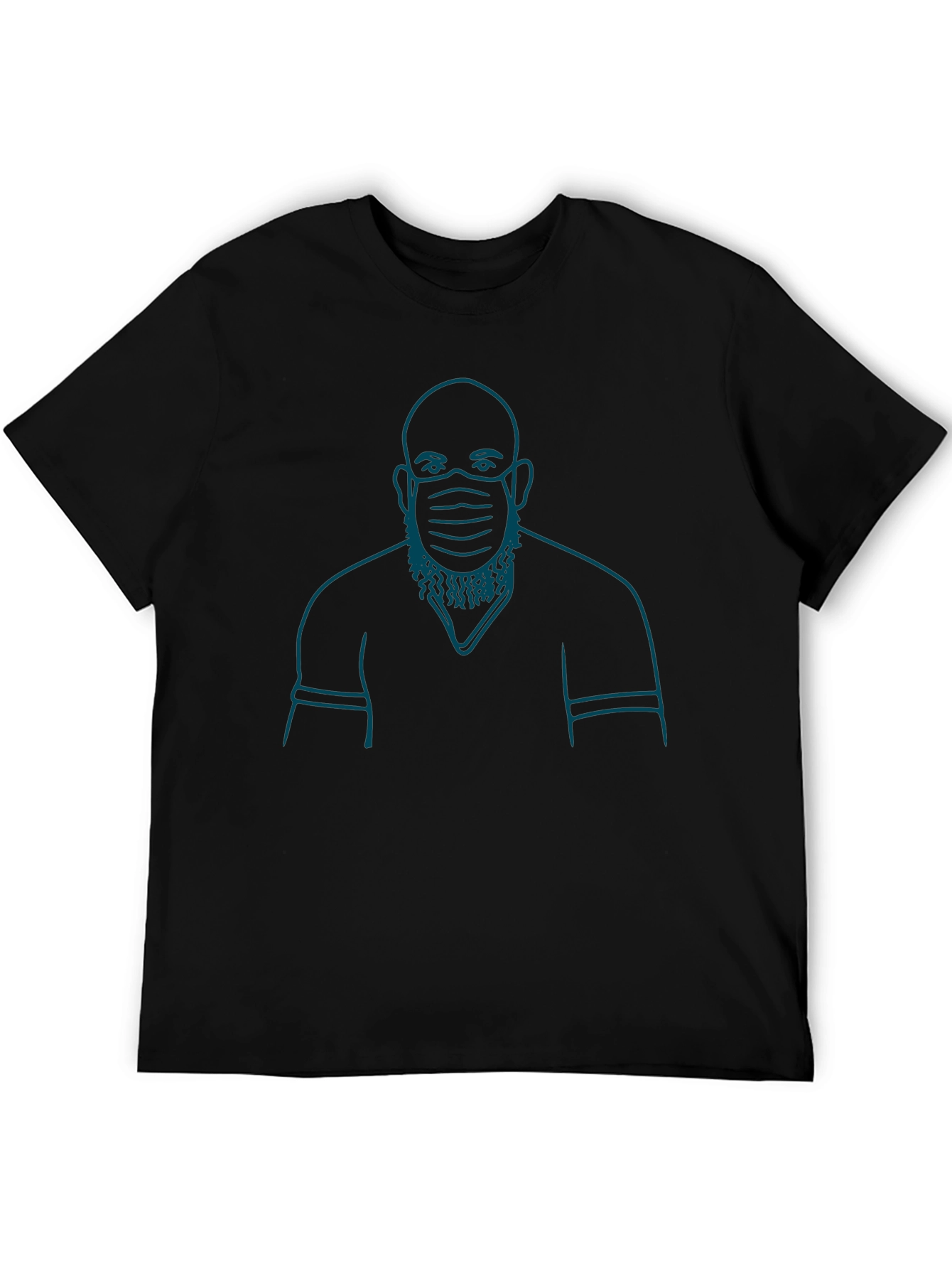Masked Man Graphic T-Shirt - Black