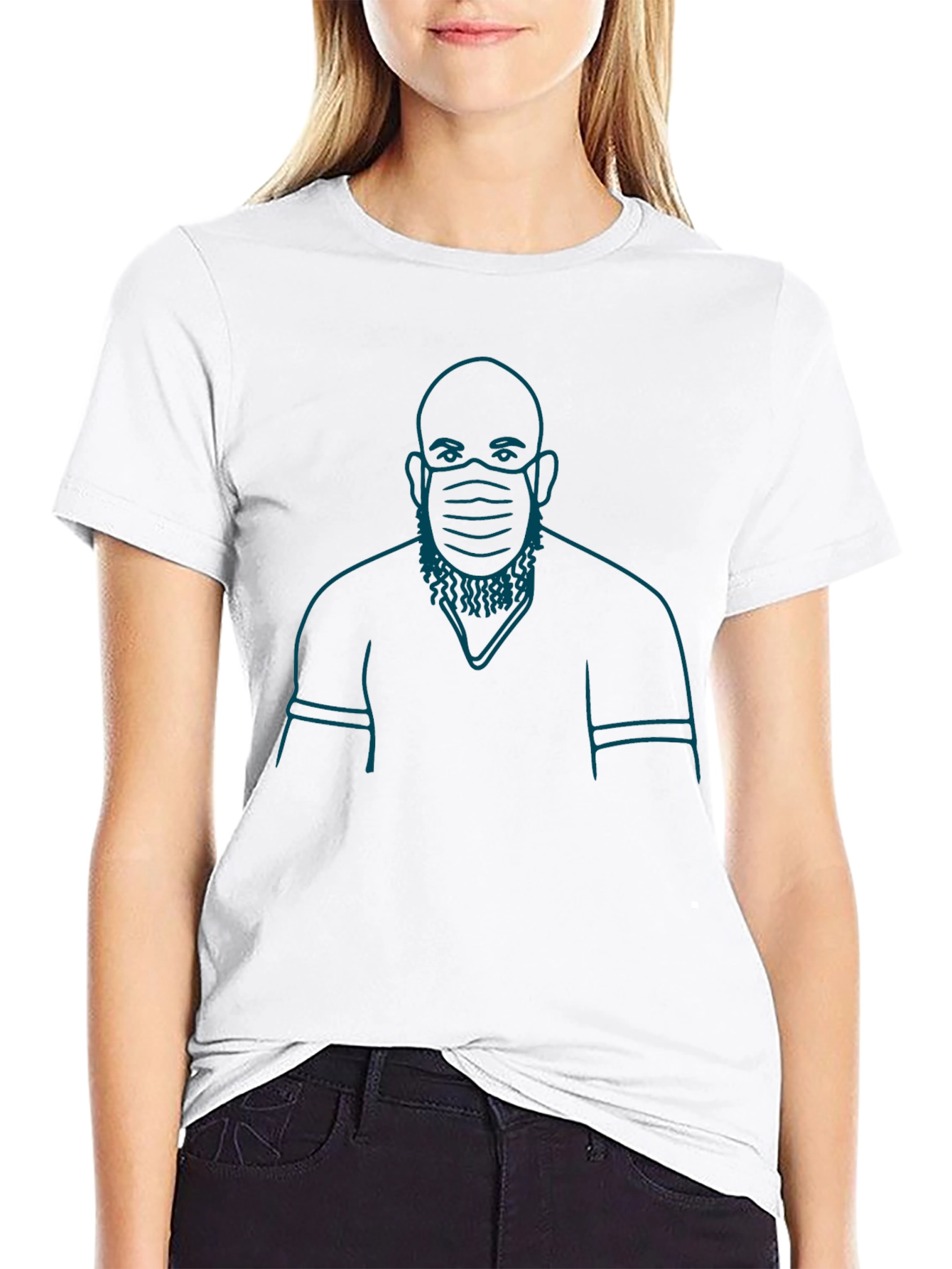 Masked Man Graphic T-Shirt - Black