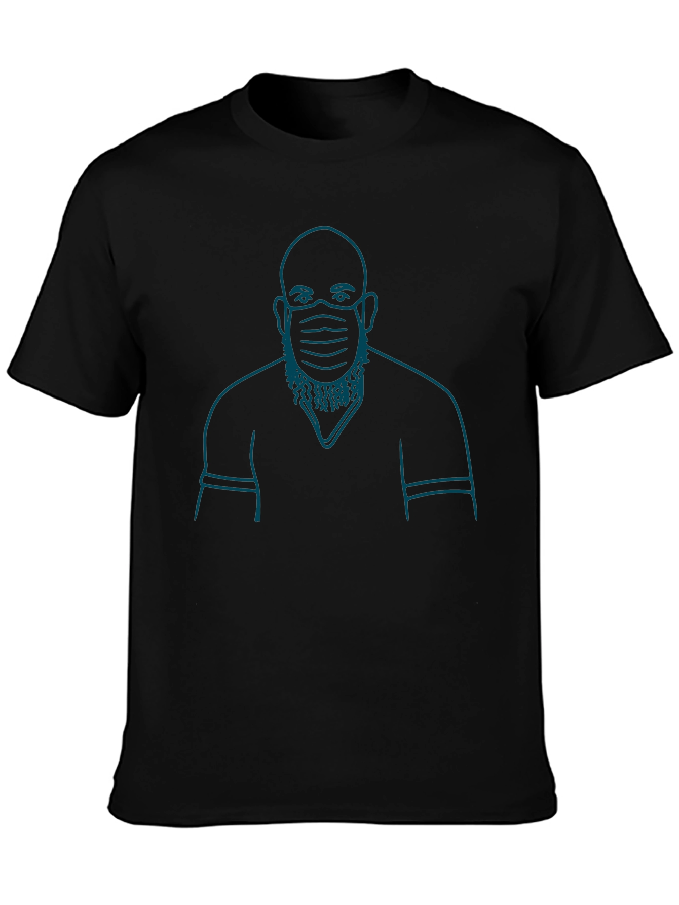 Masked Man Graphic T-Shirt - Black