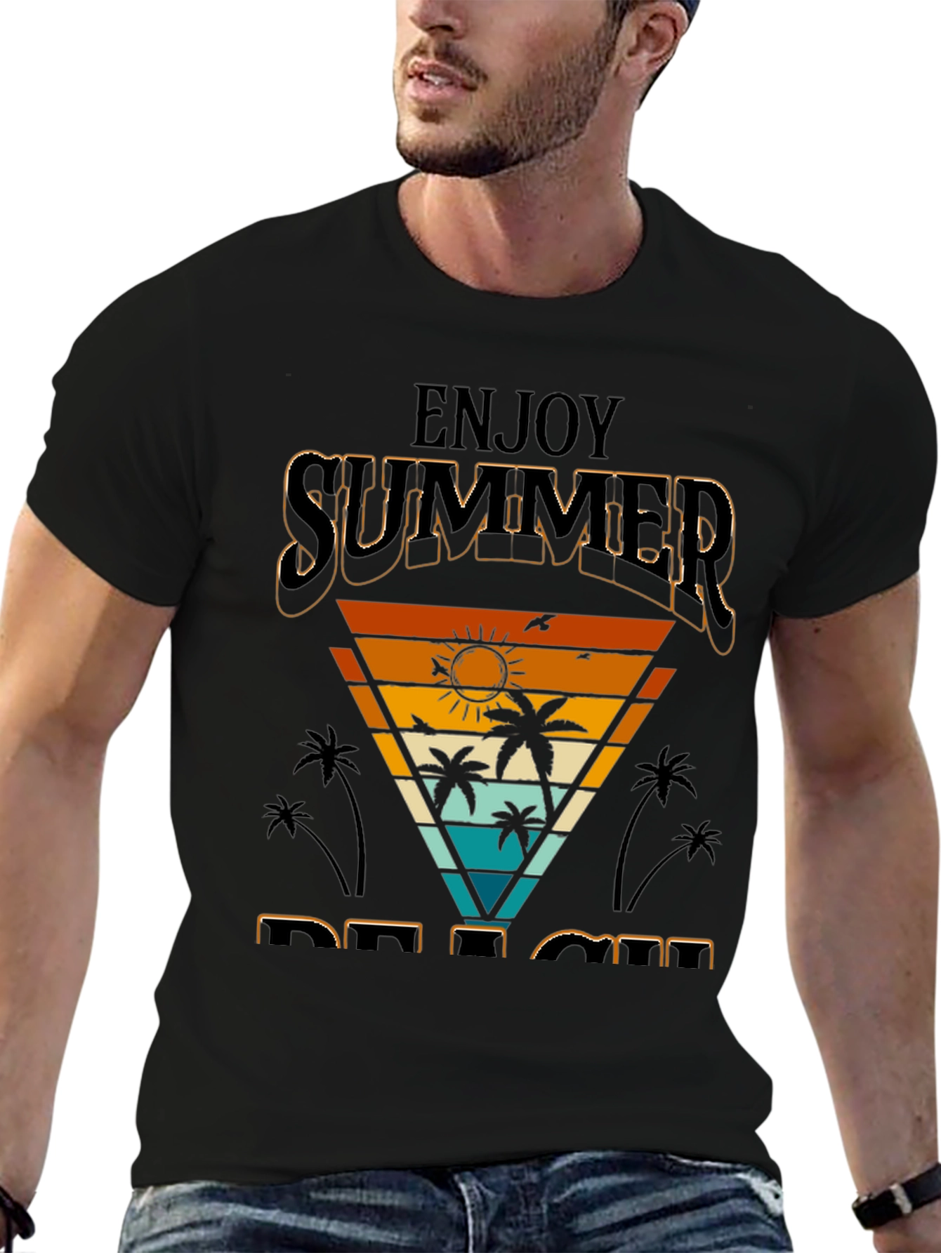 Enjoy Summer Beach Retro Graphic Tee