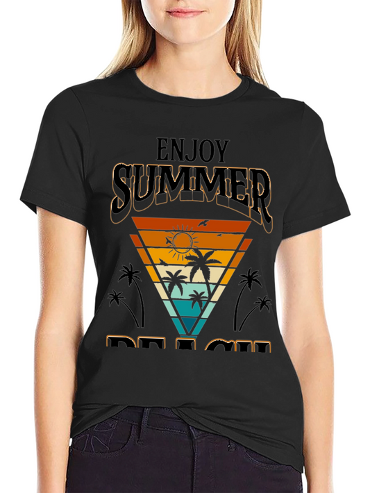 Enjoy Summer Beach Retro Graphic Tee