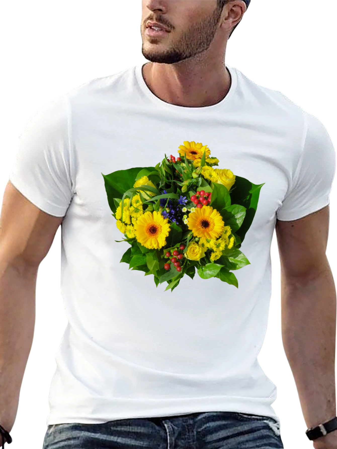 Floral Bouquet Graphic Tee - Vibrant & Stylish