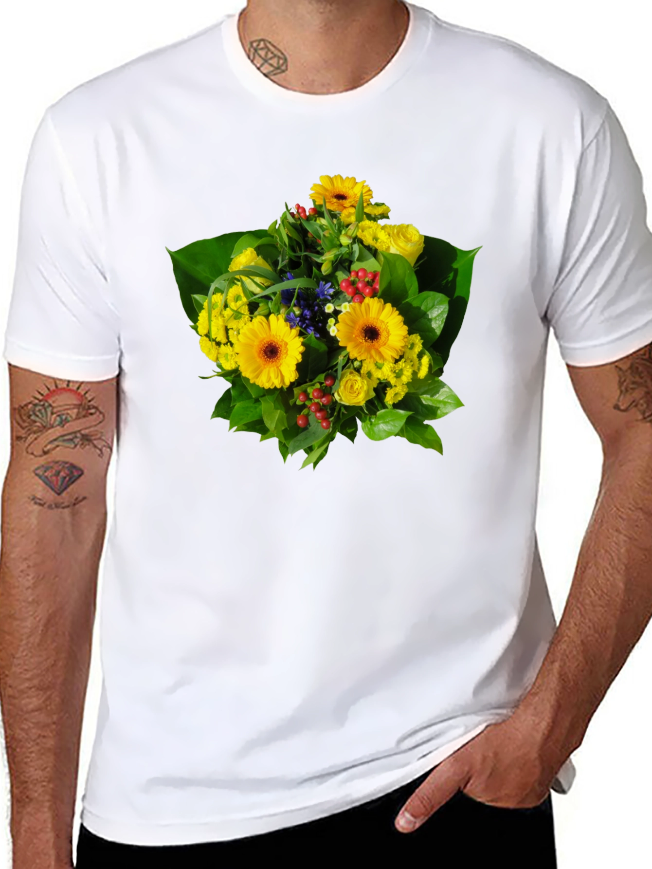 Floral Bouquet Graphic Tee - Vibrant & Stylish