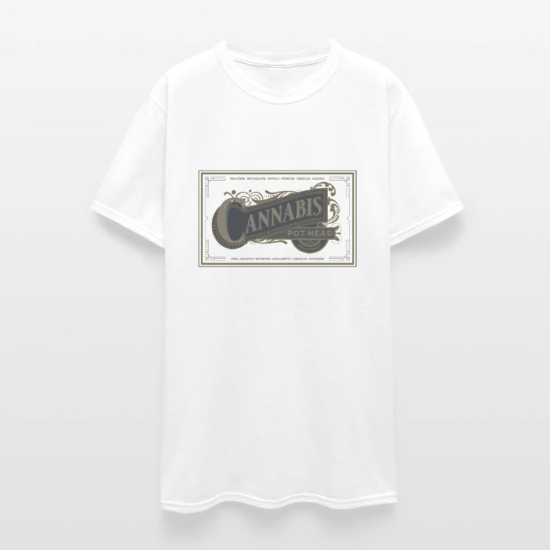 Cannabis Pot Head - Funny Graphic T Shirt Vintage