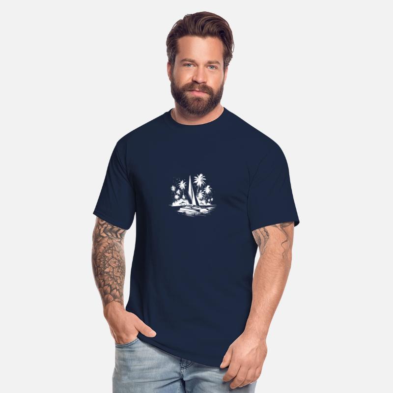Catamaran Sailing Boat With Palm Trees