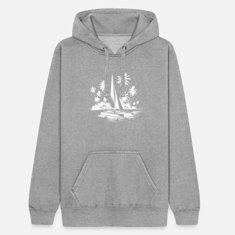 Catamaran Sailing Boat With Palm Trees