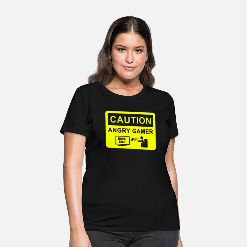 CAUTION ANGRY GAMER MENS FUNNY COD BATTLEFIELD GAM
