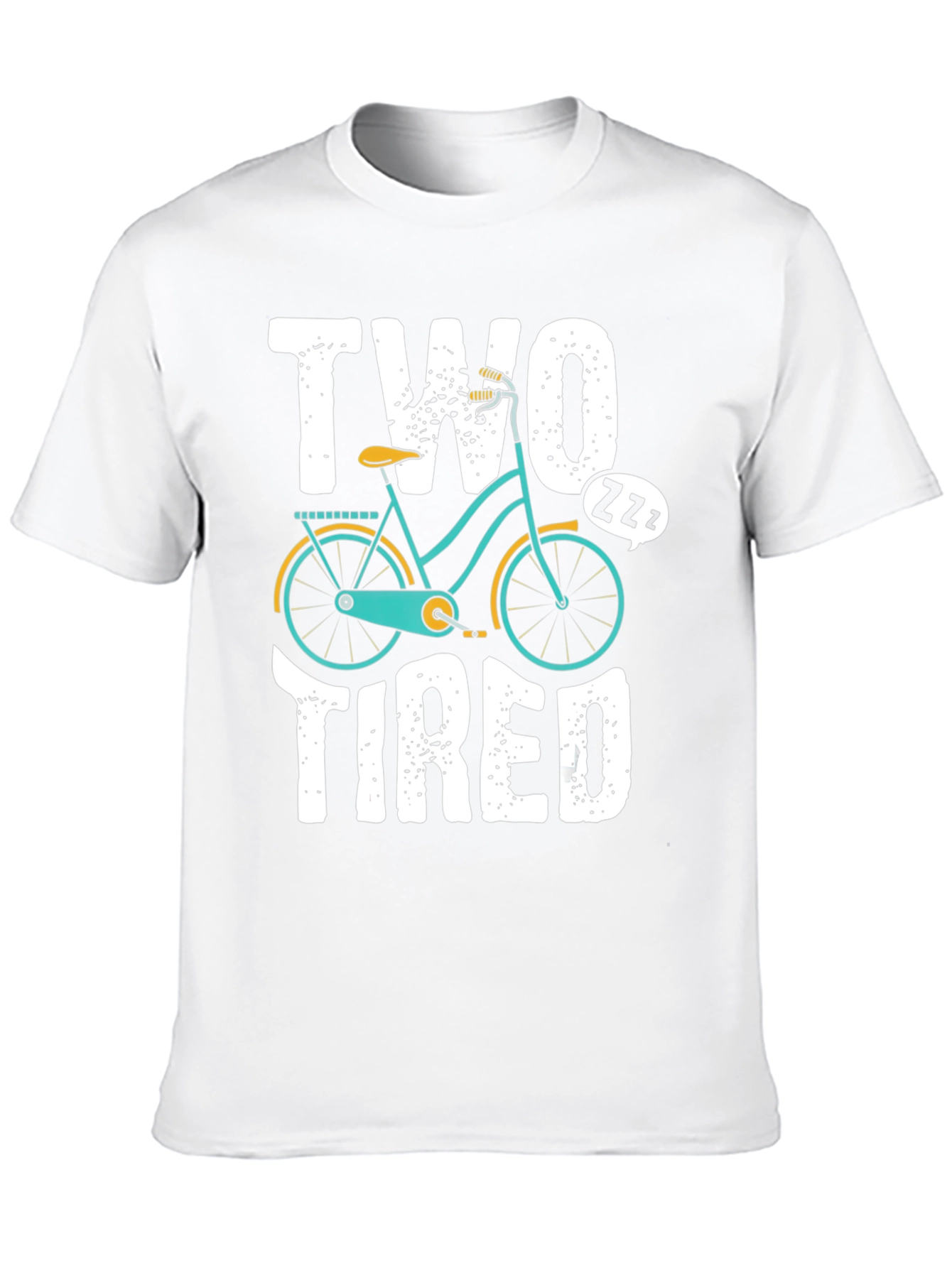 Two Tired Funny Bicycle Graphic T-Shirt