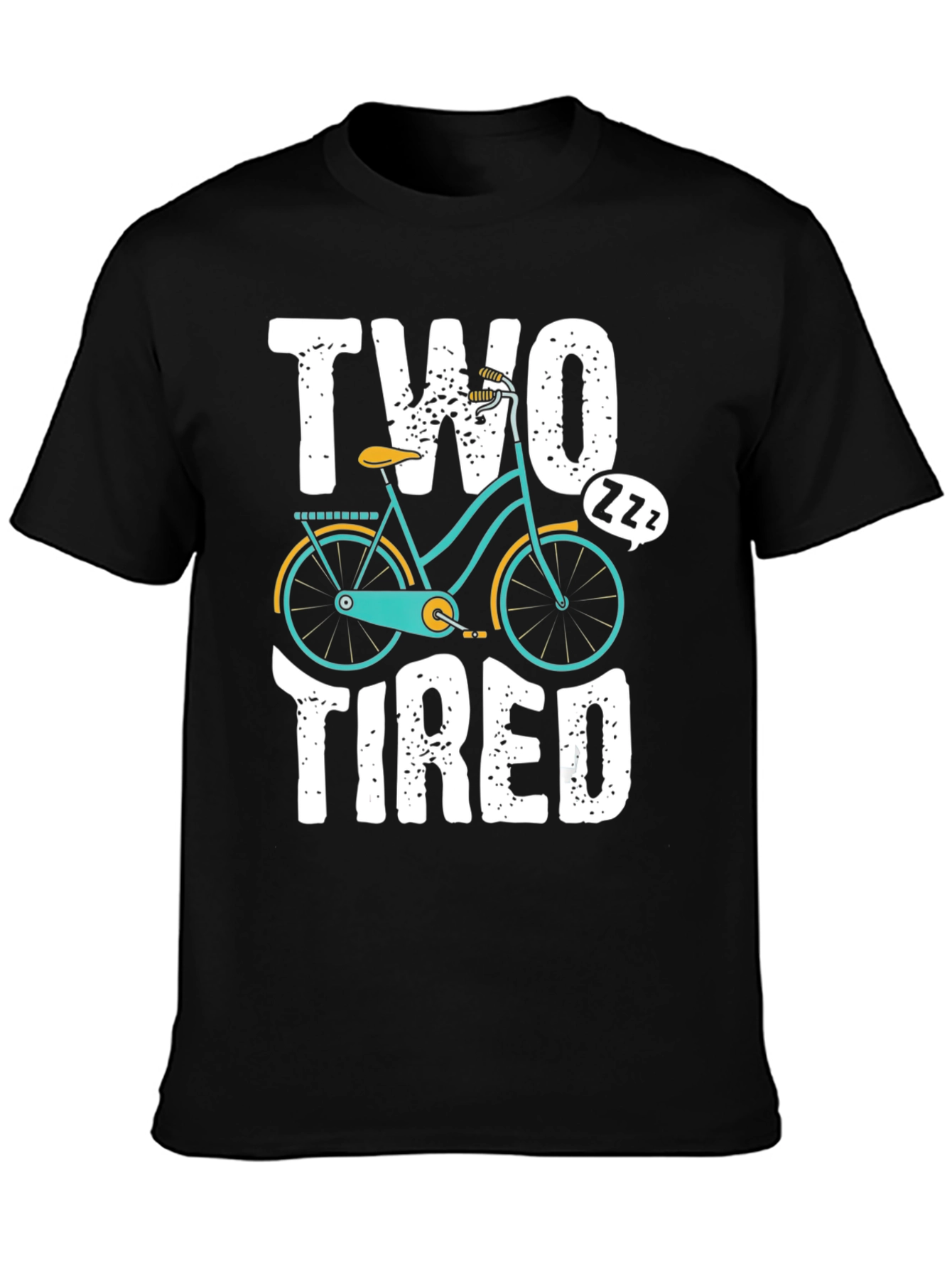 Two Tired Funny Bicycle Graphic T-Shirt