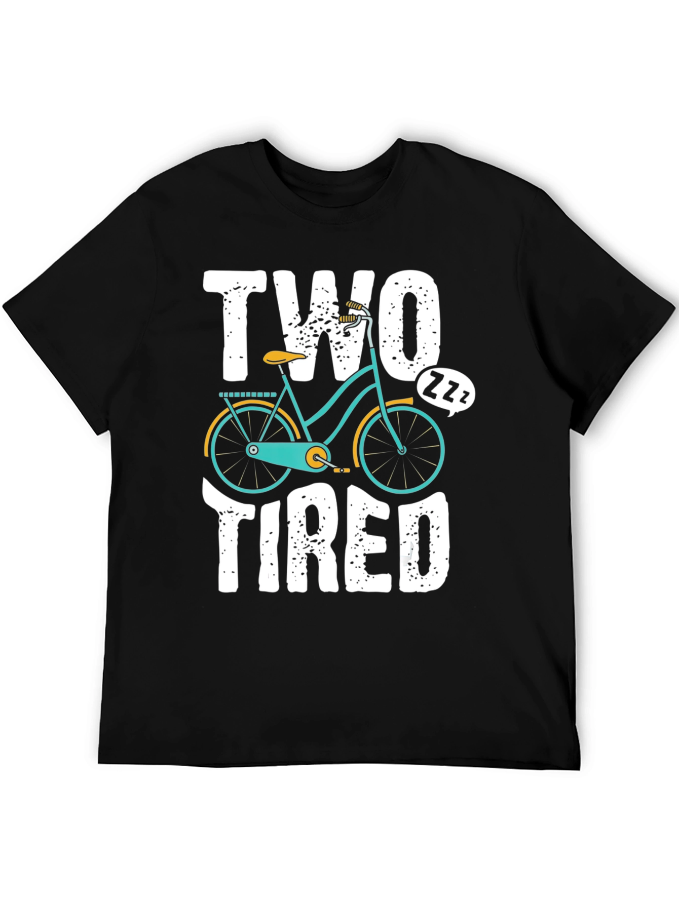 Two Tired Funny Bicycle Graphic T-Shirt