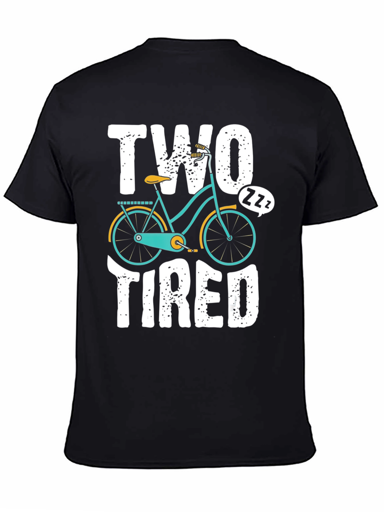 Two Tired Funny Bicycle Graphic T-Shirt