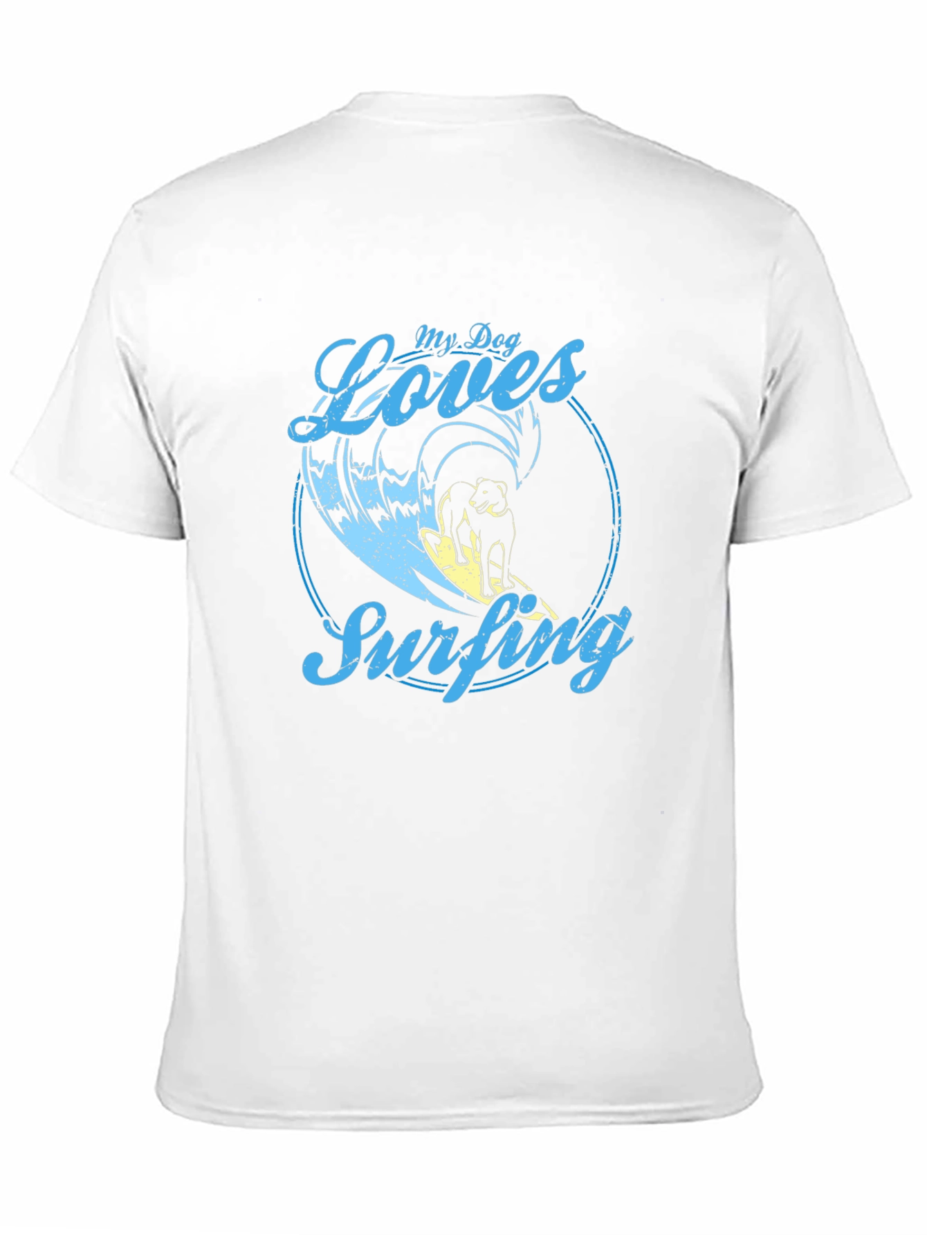 Dog Surfing Graphic Tee -  Cool Dog Lover Shirt