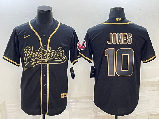 Men's New England Patriots Mac Jones #10 Black Game Jerseys Joint Edition
