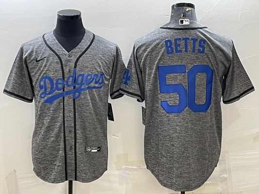 Men's Los Angeles Dodgers Mookie Betts Nike Gray Alternate Replica Player Name Jerseys