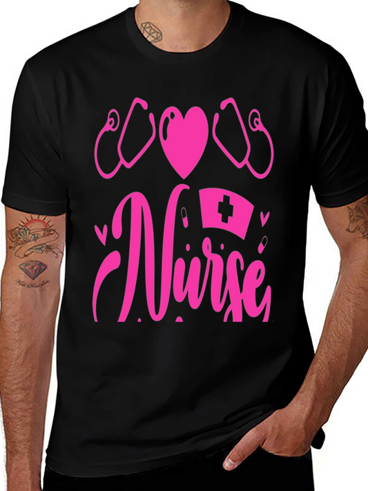 Nurse Graphic T-Shirt - Heart & Stethoscope