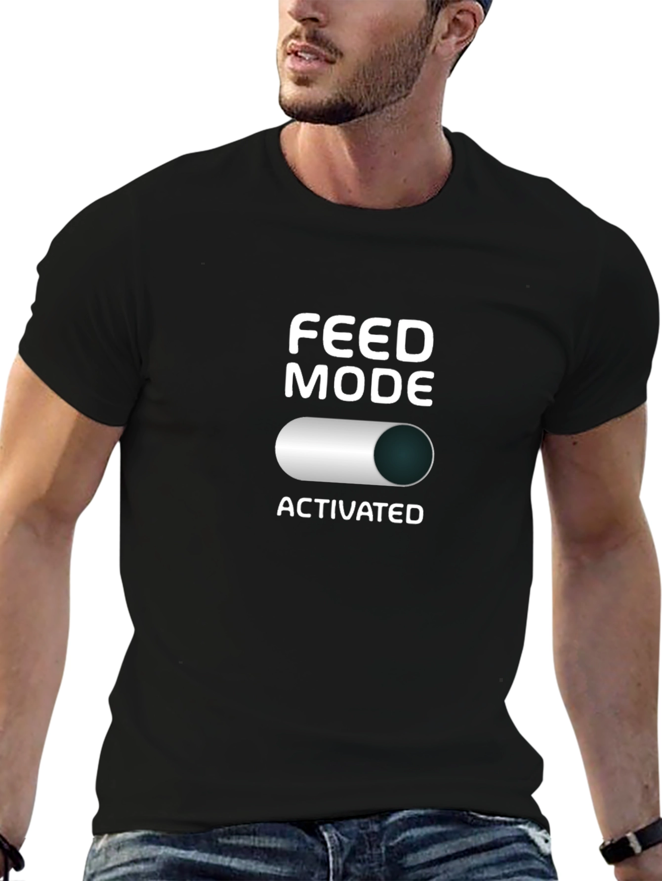 Feed Mode Activated Black T-Shirt