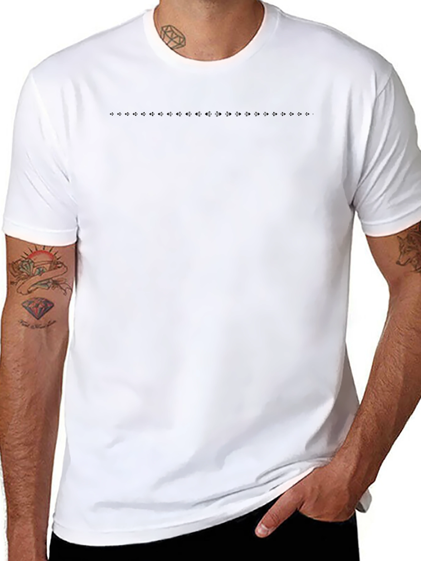 Mens Solid Black Crew Neck T-Shirt