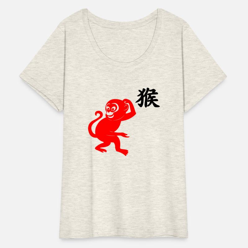 Chinese character monkey with Chinese red monkey