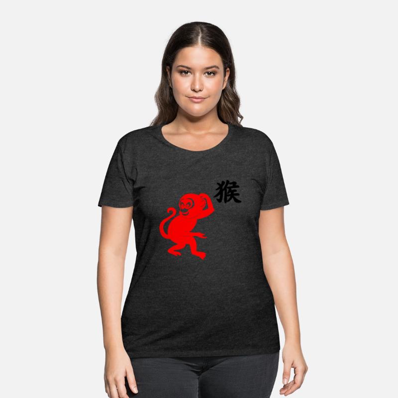 Chinese character monkey with Chinese red monkey