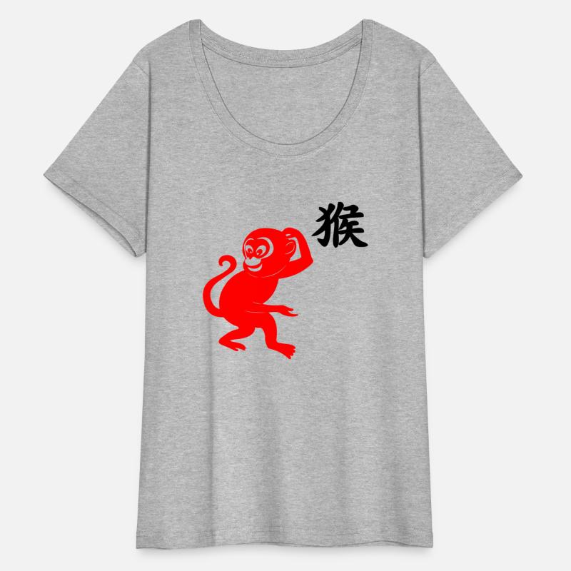 Chinese character monkey with Chinese red monkey
