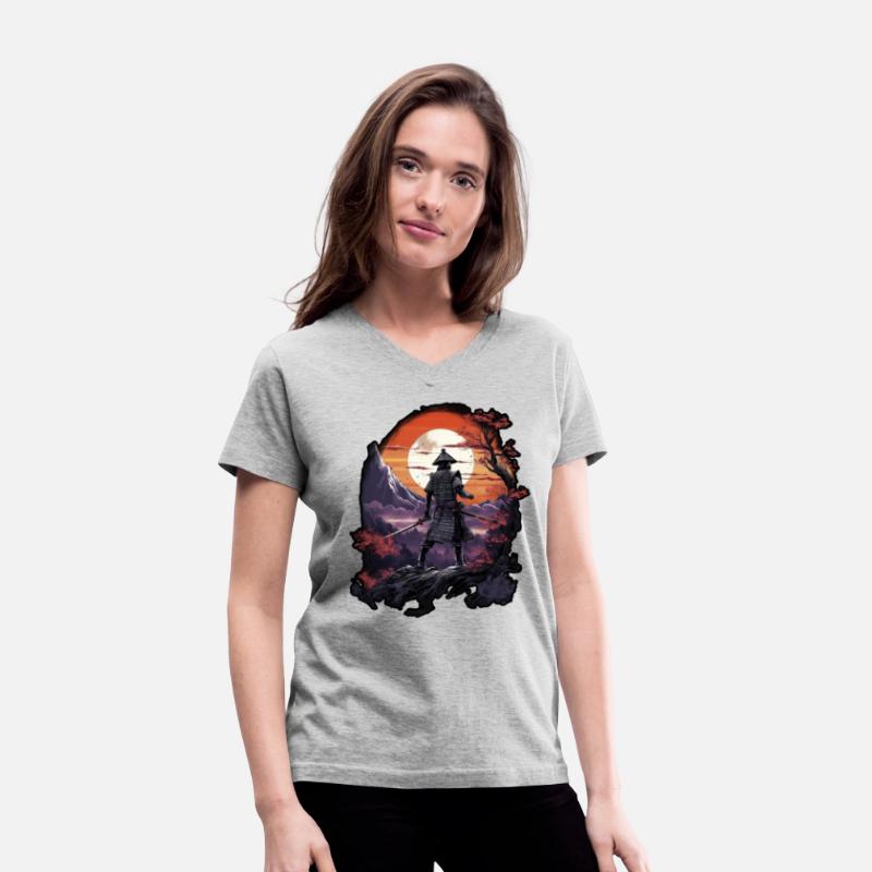 Chinese Warrior emerging from sunset, vector