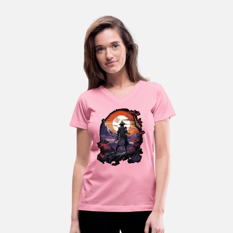 Chinese Warrior emerging from sunset, vector