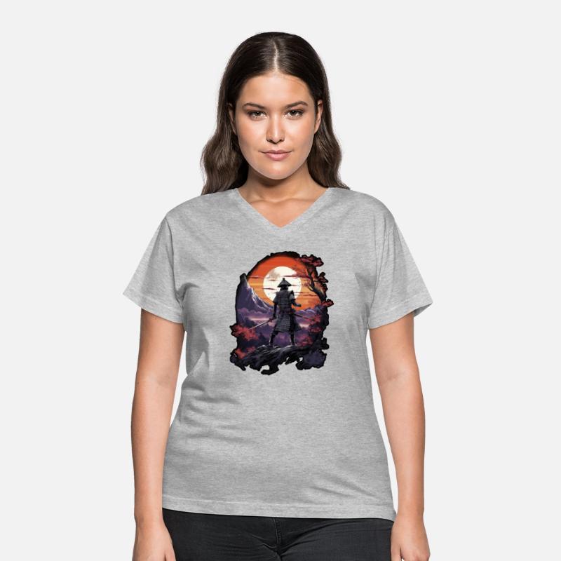Chinese Warrior emerging from sunset, vector