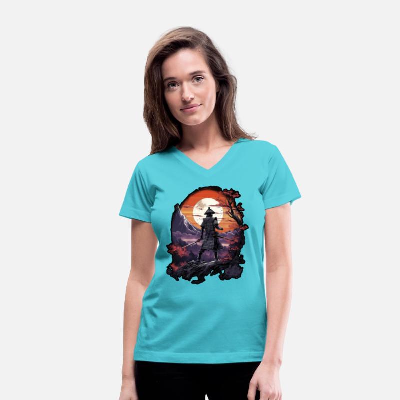 Chinese Warrior emerging from sunset, vector