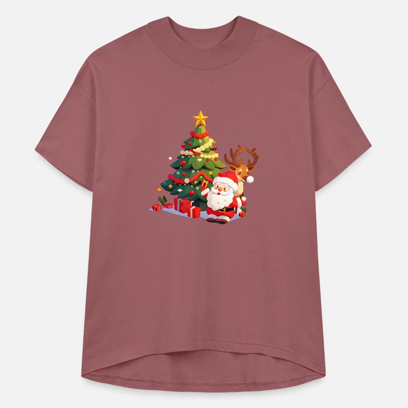 Christmas Tree Santa Claus And Reindeer