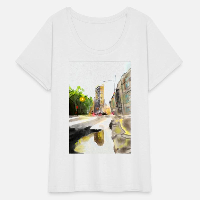 Cityscape watercolor painting
