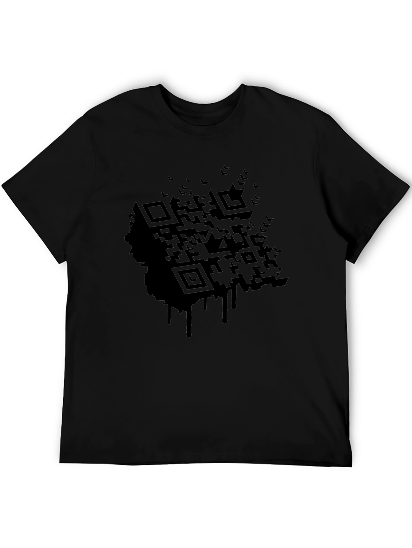 Black QR Code Drip Graphic Tee