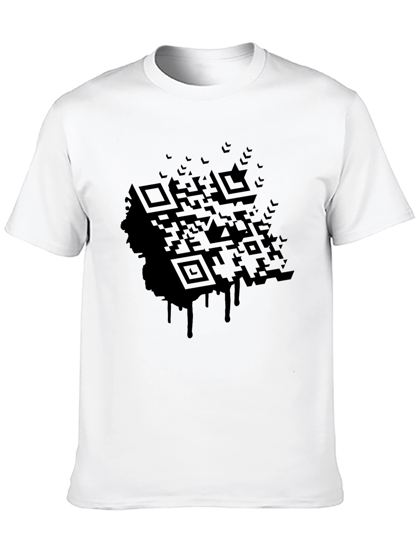 Black QR Code Drip Graphic Tee