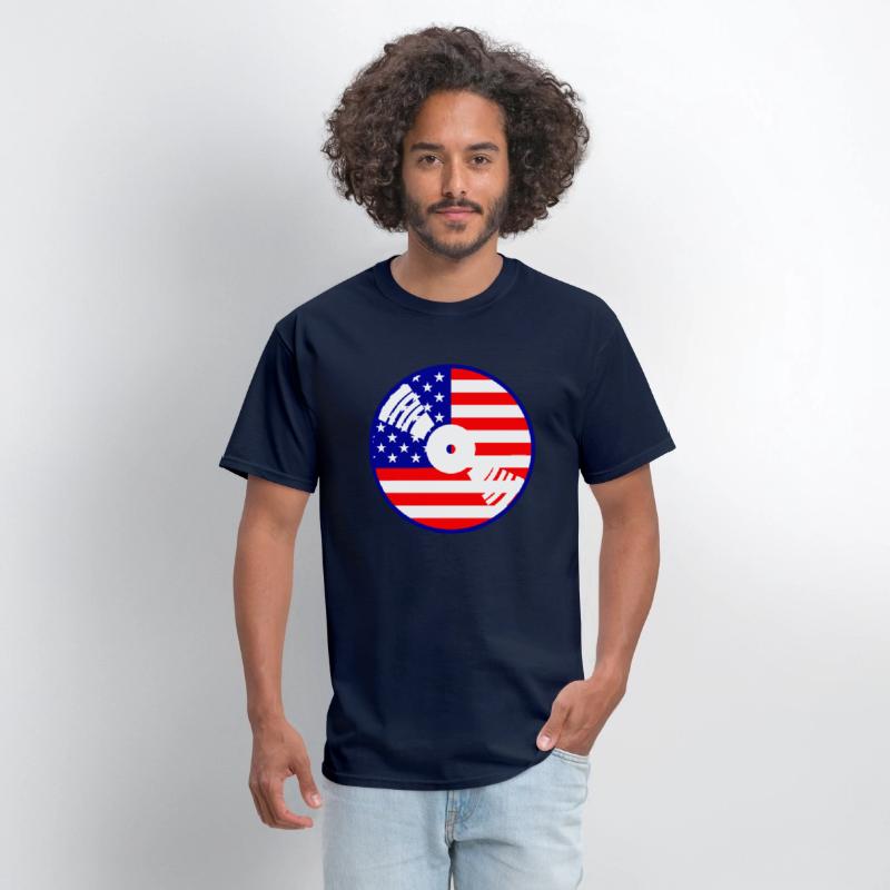 Cool USA Flag America Vinyl Music Record DJ Party
