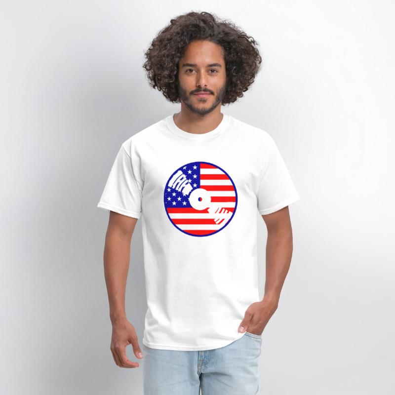 Cool USA Flag America Vinyl Music Record DJ Party