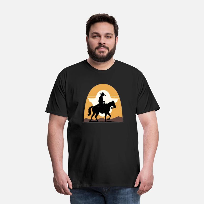 Cowboy Rinding a horse