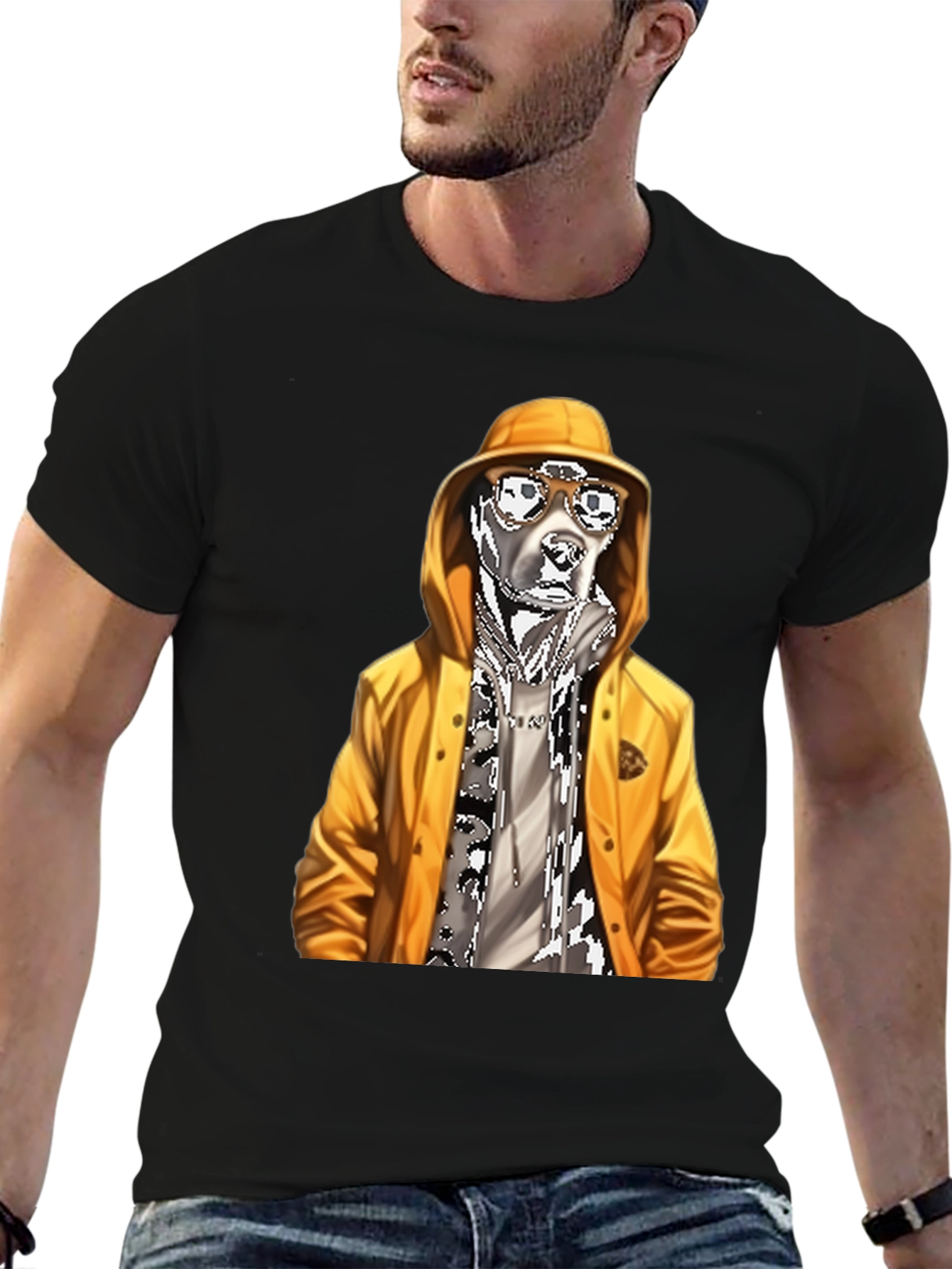 Cool Dog Graphic Tee - Black