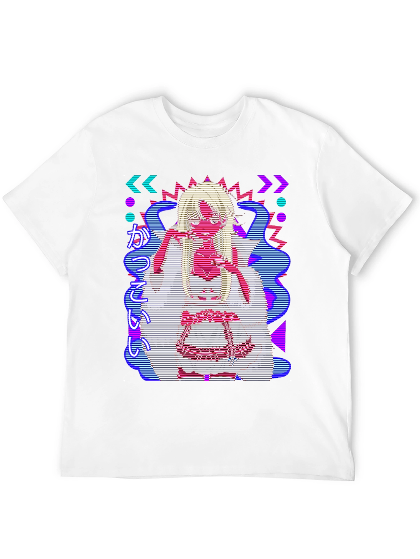 Retro Anime Graphic Print Black Tee