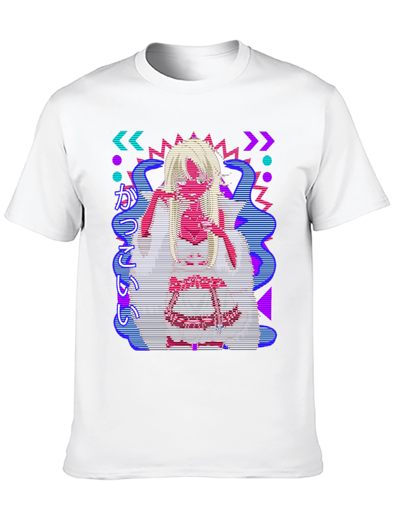 Retro Anime Graphic Print Black Tee