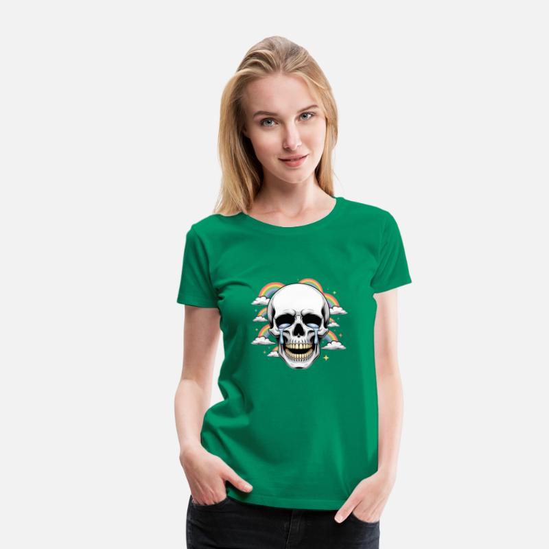 Crying Skull with Rainbows – Dark Humor Aesthetic