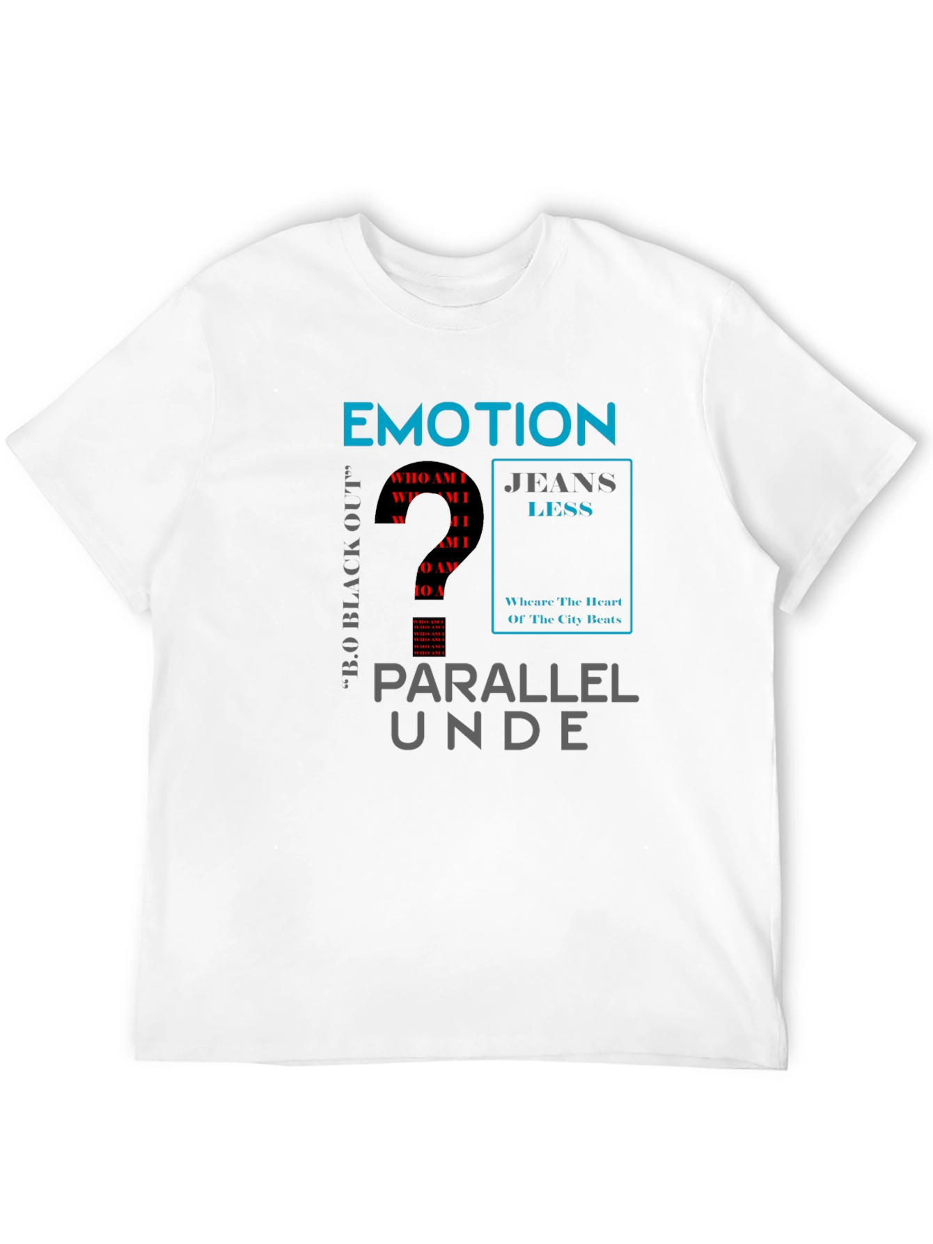 Emotion Parallel Mens Black Graphic T-Shirt