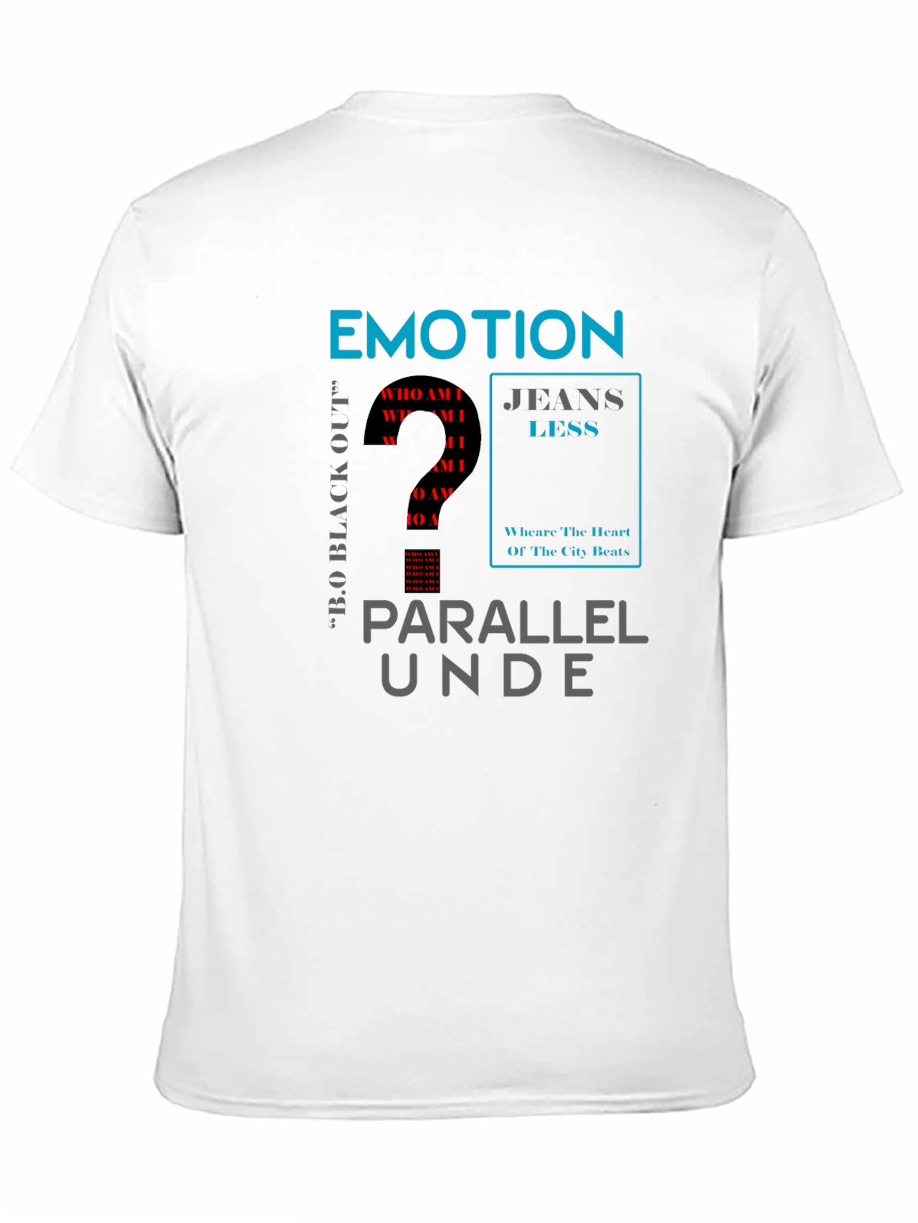 Emotion Parallel Mens Black Graphic T-Shirt