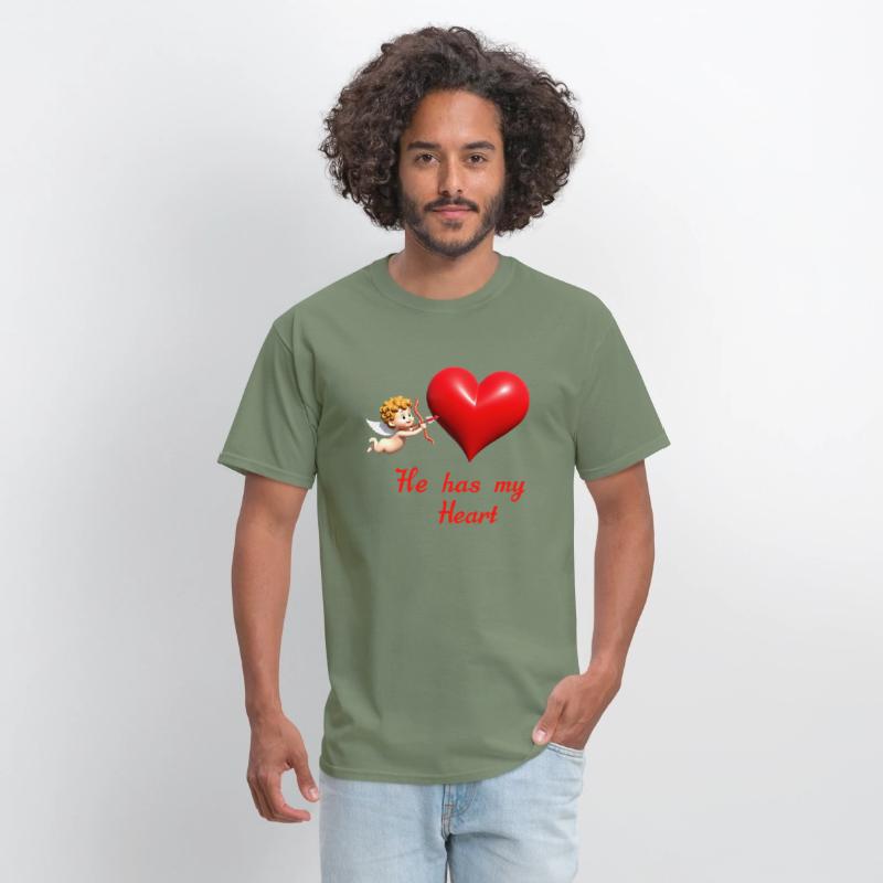 Cupid aiming at a heart with loving message